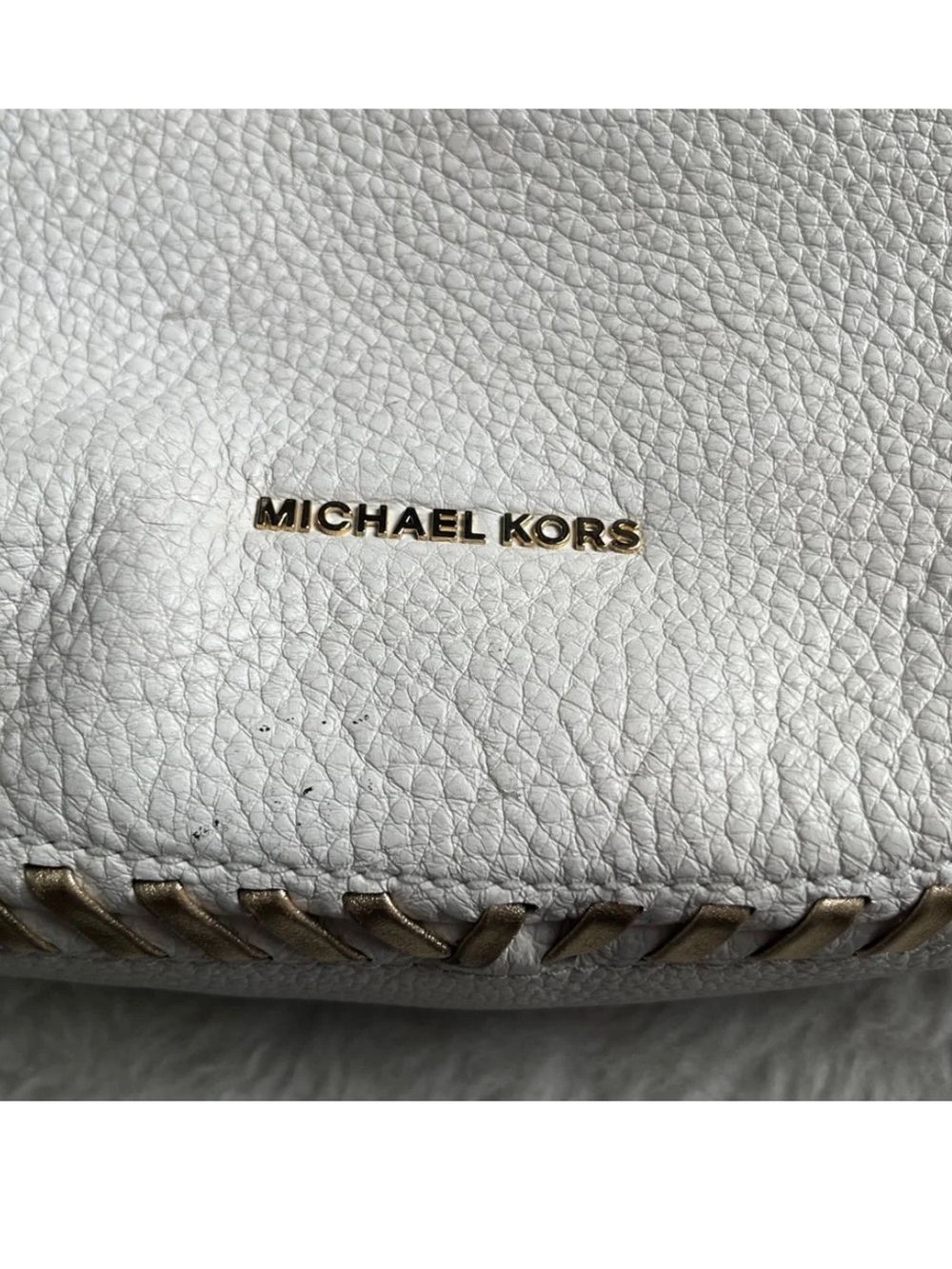 Michael Kors Cream Hobo Bag with Gold Accents - Picture 10 of 14